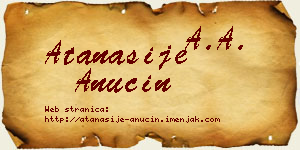 Atanasije Anučin vizit kartica